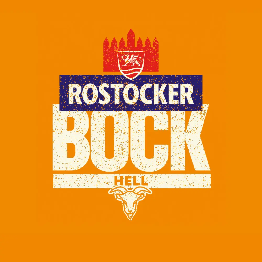 Grafische Darstellung einer Bieretikette mit Logo und Produktnamen.